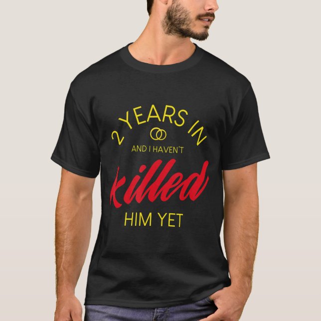 T-shirt Cadeaux du 2e anniversaire de Mariage pour son T-s (Devant)