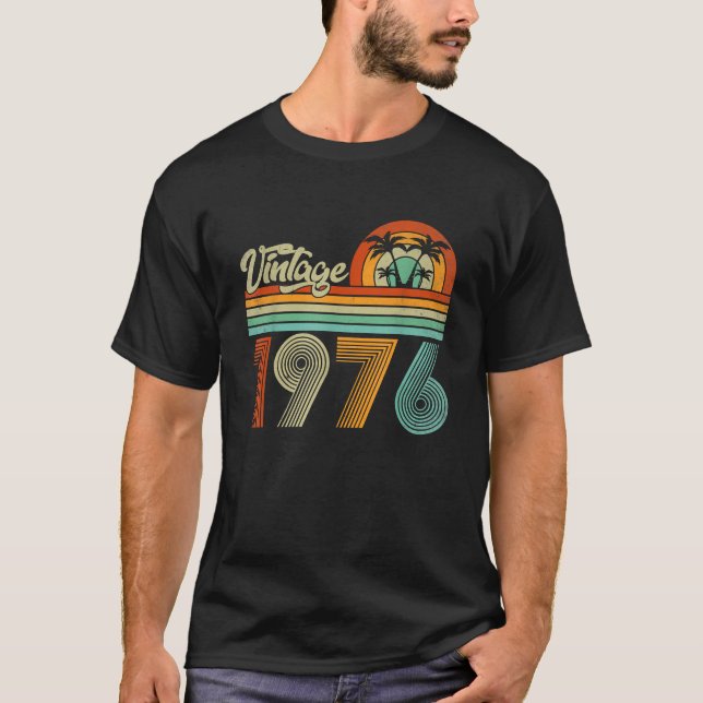 T-shirt Cadeaux faits en 1976 50 ans Né en 1976 1976 (Devant)