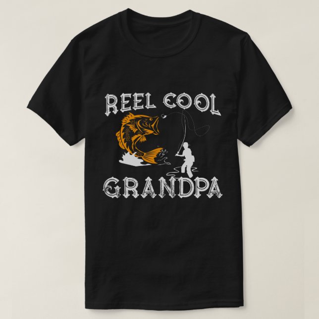 T-shirt Cadeaux frais de pêche de grand-papa de bobine (Design devant)