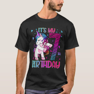 T-shirt Cadeaux Licorne de 7 Ans Flossing 7e Anniversaire