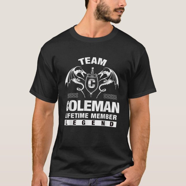 T-shirt Cadeaux membres de l'équipe COLEMAN à vie (Devant)
