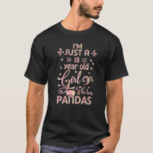 T-shirt Cadeaux Panda - Je suis juste une fille de 18 ans 