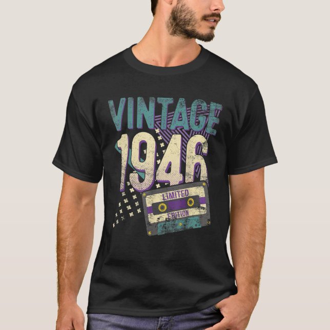 T-shirt Cadeaux rétro actuels 80e Fabriqué en 1946 80 ans (Devant)