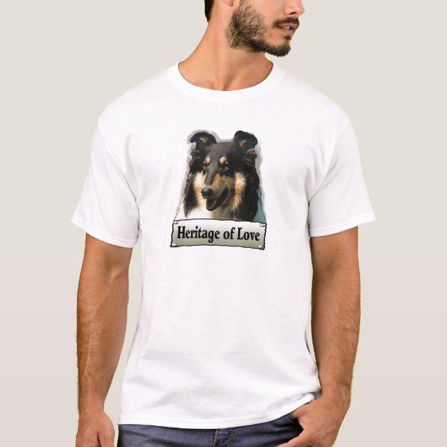 T-shirt Cadeaux rugueux de colley de tri couleur (Devant)