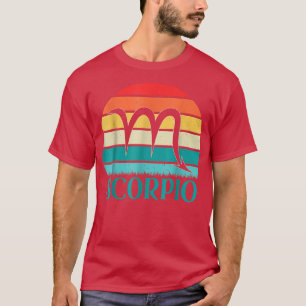 T-shirt Cadeaux Scorpio Drôle Rétro coucher de soleil Zodi