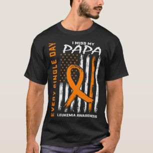 T-shirt Cadeaux Sympathiques Perte De Papa Orange Leukemia