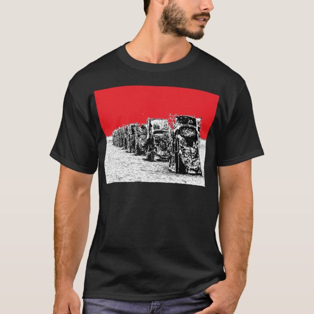 T-shirt Cadillacs enterré avec le ciel rouge (Devant)