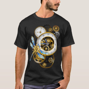 T-shirt Cadran Steampunk avec libellule
