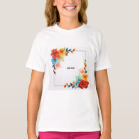 Cadre de fleurs colorées, MODÈLE, AJOUTER TEXTE