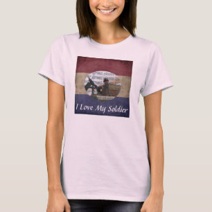 T-shirt Cadre photo J'aime Mon Soldat Photo personnalisée