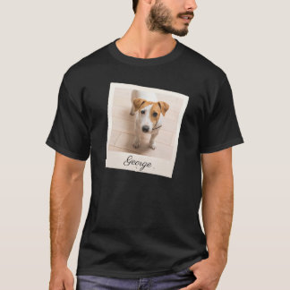 T-shirt Cadre photo pour animaux de compagnie Bois rustiqu