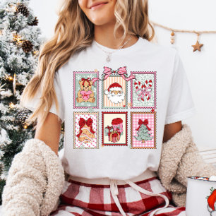 T-shirt Cadres de Noël mignons Coquette