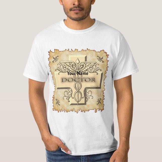 T-shirt Caducée croix médecin  (Devant)