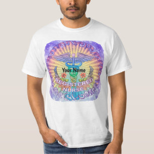 T-shirt Caducée floral Infirmière diplômée