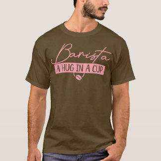 T-shirt Café Barista En Rose