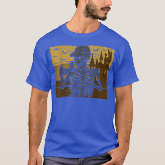 T-shirt Café Boire Squelette, Halloween Vintage Pour Moi