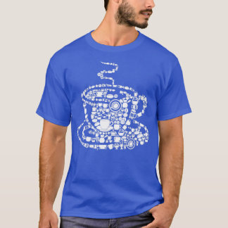 T-shirt Café brassé vapeur Java Photo Mosaic Cup Sau