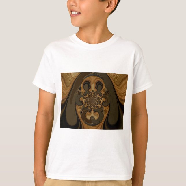 T-shirt Café Brown Flux Kaleidoscope Art Imprimer (Devant)