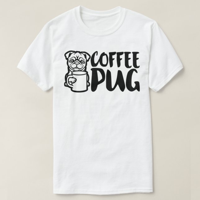 T-shirt Café Carlin Chien Est Amour, J'Aime Mon Carlin Béb (Design devant)