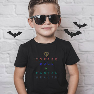 T-shirt Café, Chiens et Santé mentale - Le Trio Parfait