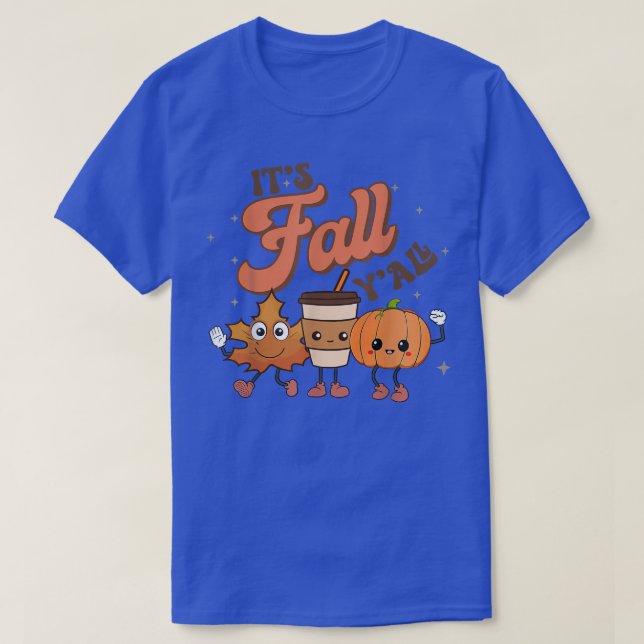T-shirt Café Citrouille Maple Leaf Son Automne Yall Autum (Design devant)
