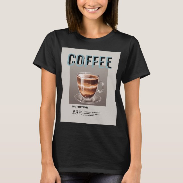 T-shirt Café con indicaciones de valores nutricionales (Devant)
