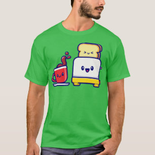 T-shirt Café Cute Avec Pain Grille