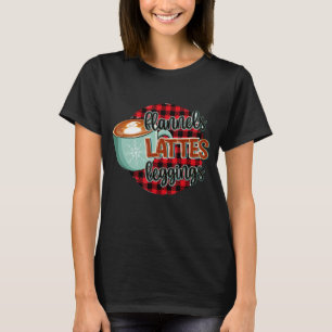 T-shirt Café de cacao chaud rétro Flannels de Noël Lattes