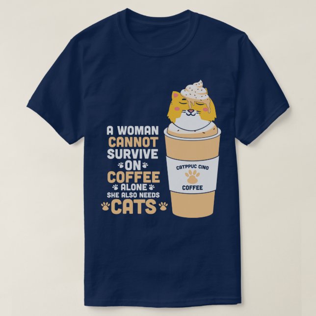 T-shirt Café de chat amusant (Design devant)