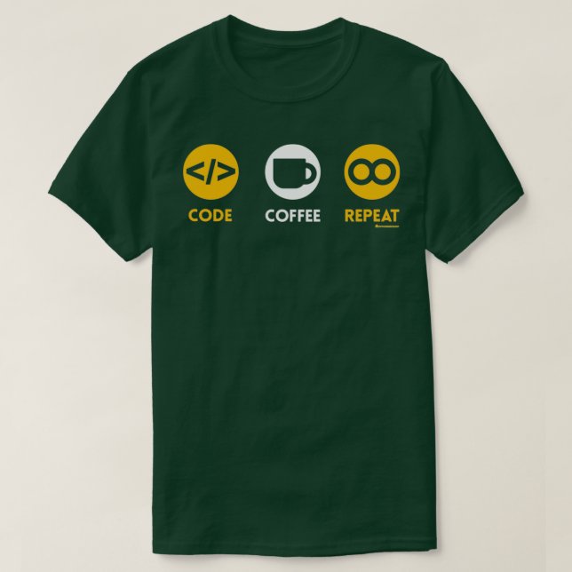 T-SHIRT CAFÉ DE CODE RÉPÉTER (Design devant)