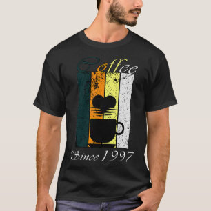 T-shirt Café depuis 1997 Café rétro Anniversaire Cadeau