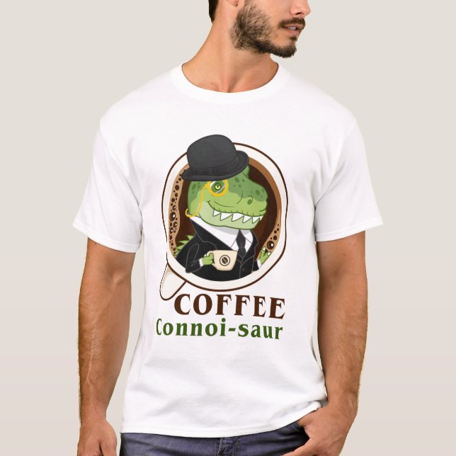 T-shirt Café Dinosaure Connoi-Saur Drôle Boisson Café (Devant)