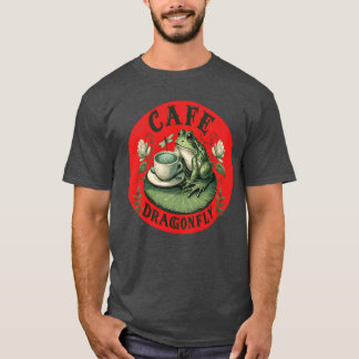 T-shirt Cafe Dragonfly Caprice Sérénité Grenouille sur feu