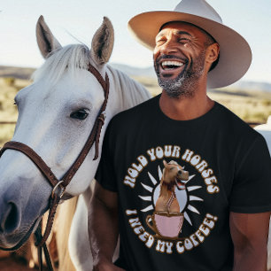T-shirt Café drôle de cheval amateur d'humour