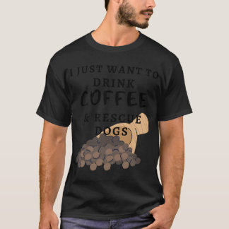 T-shirt Café drôle et chiens Golden Retriever Berger Allem