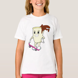 T-shirt Café en patinage avec skateboard