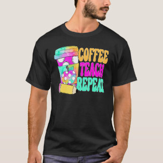 T-shirt Café Enseigner Répéter Rétro Enseignant Café Ensei