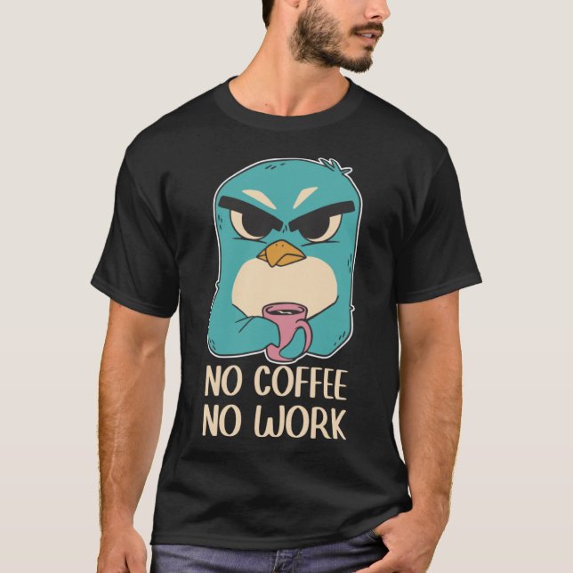 T-shirt Café espresso en pingouin ennuyé hommes femmes (Devant)