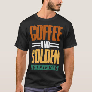 T-shirt Café et chien retriever doré et café