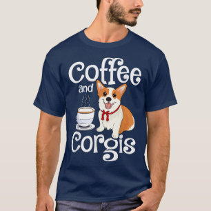 T-shirt Café Et Corgis Corgi Amoureux des chiens Nouveauté
