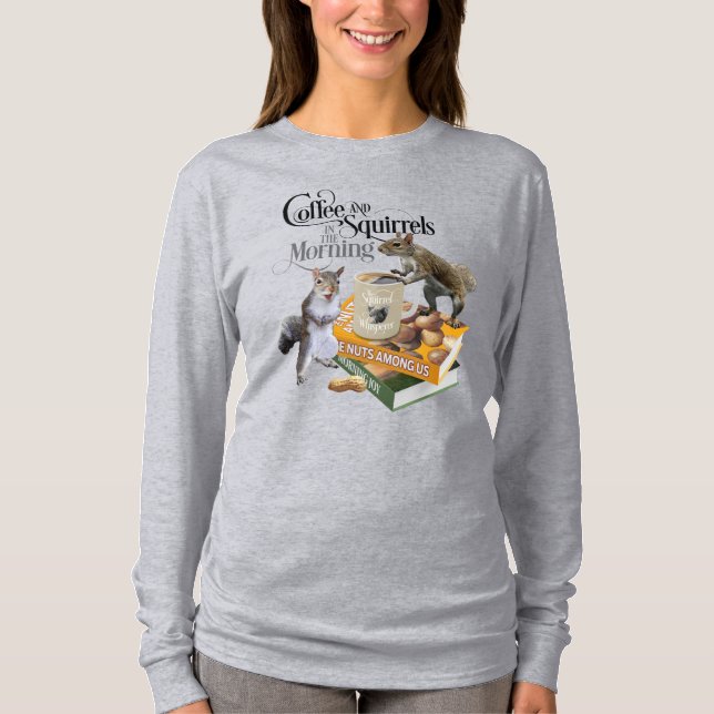 T-shirt Café et écureuils - Amoureux des écureuils (Devant)