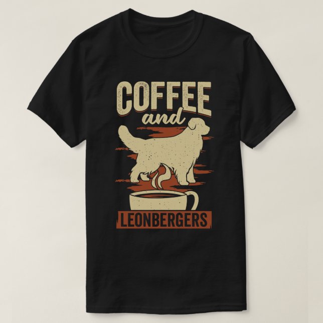 T-shirt Café Et Leonbergers Cadeau Amoureux des chiens (Design devant)
