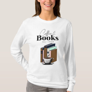 T-shirt Café et livres est tout ce dont j'ai besoin Vintag