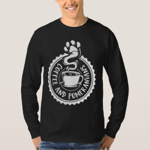 T-shirt Café Et Poméranien