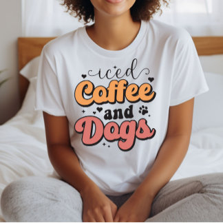 T-shirt Café glacé et chiens, Amoureux de les chiens