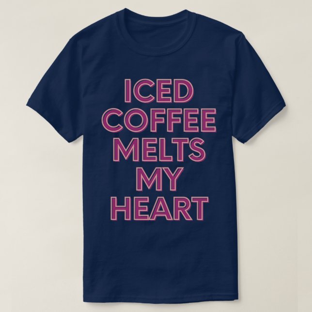 T-shirt Café glacé fond mon coeur (Design devant)
