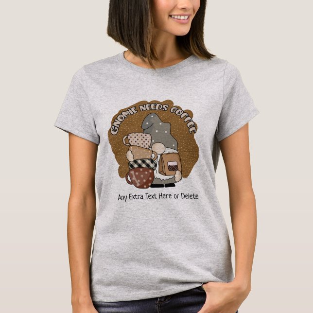 T-shirt Café Gnome Amateurs de café mignonne Gnomie drôle (Devant)