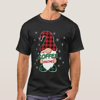 T-shirt Café Gnome Buffalo Plaid Correspondant Famille Chr
