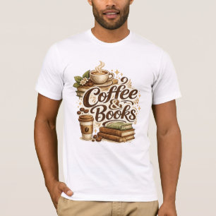 T-Shirt Café & Livres   Cadeau pour amateur de caf