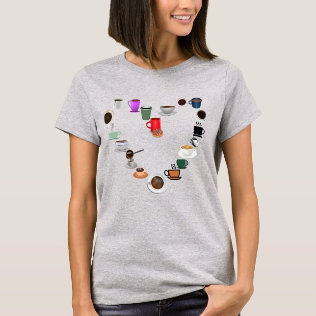 T-shirt Café Love Café Coeur (Devant)